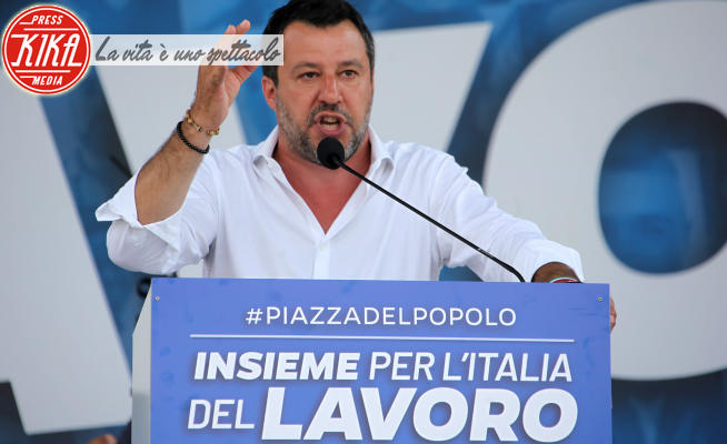 Matteo Salvini - Roma - 04-07-2020 - Matteo Salvini contestato dal figlio di Selvaggia Lucarelli