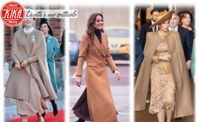 Regina Maxima d'Olanda, Principessa Mary di Danimarca, Kate Middleton - 18-01-2022 - Il cappotto cammello, un grande classico dell'inverno